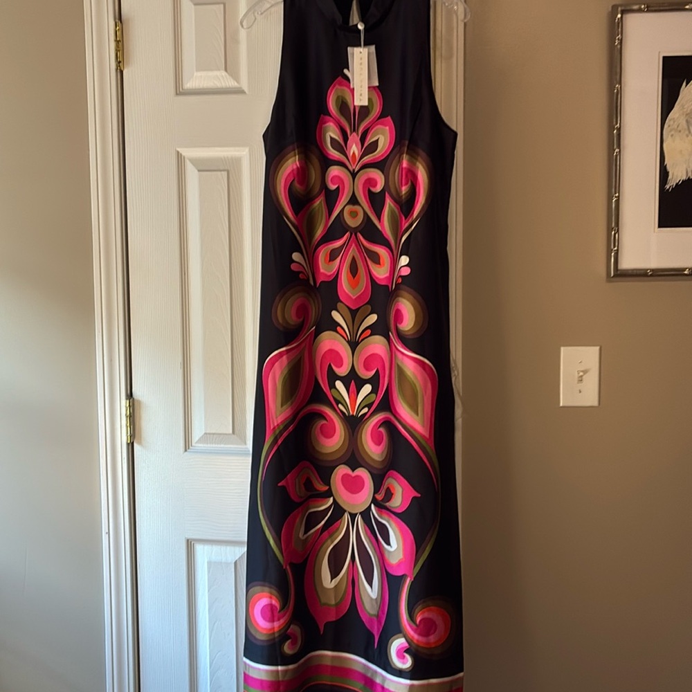 NWT Trina Turk Loveage mock neck maxi dress. Size 10.